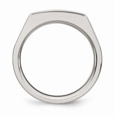 Sophia Jewelers Men's Stainless Steel Black CZ Ring with Polished & Brushed Finish